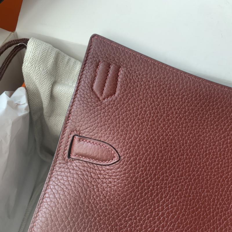 Hermes Taurillon Clemence Jypsiere 28 HJ28 Burgundy