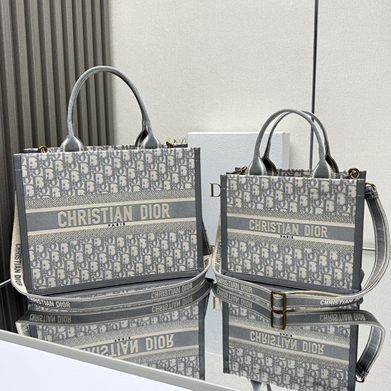 Medium Dior Book Tote Grey M1324