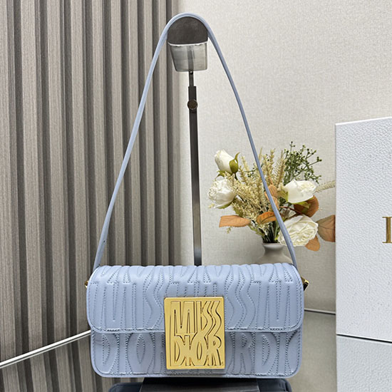 Miss Dior Flap Bag Black M2610 Blue