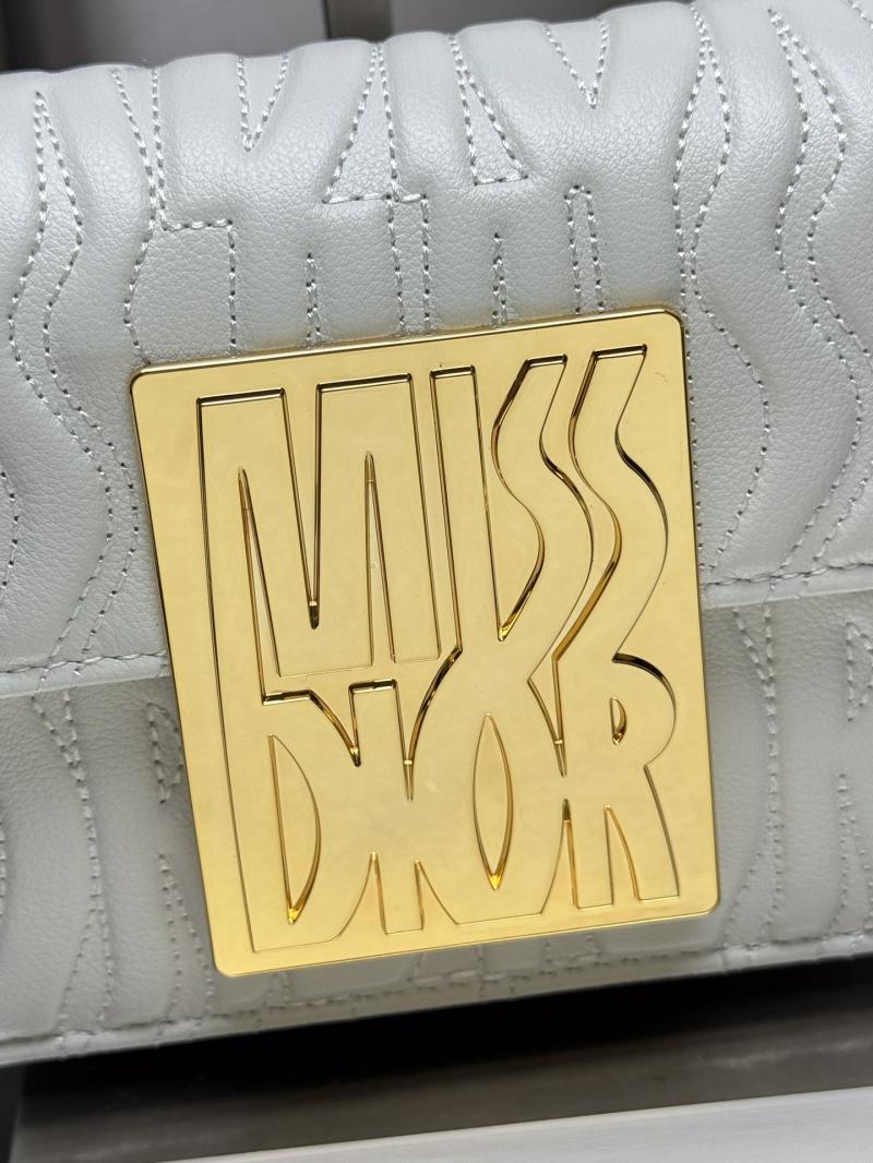 Miss Dior Flap Bag Black M2610 White