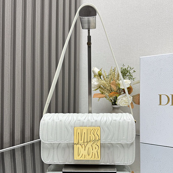 Miss Dior Flap Bag Black M2610 White