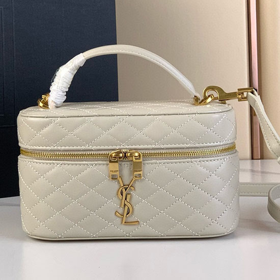 Saint Laurent Lambskin Gaby Vanity Bag 7667311 Cream