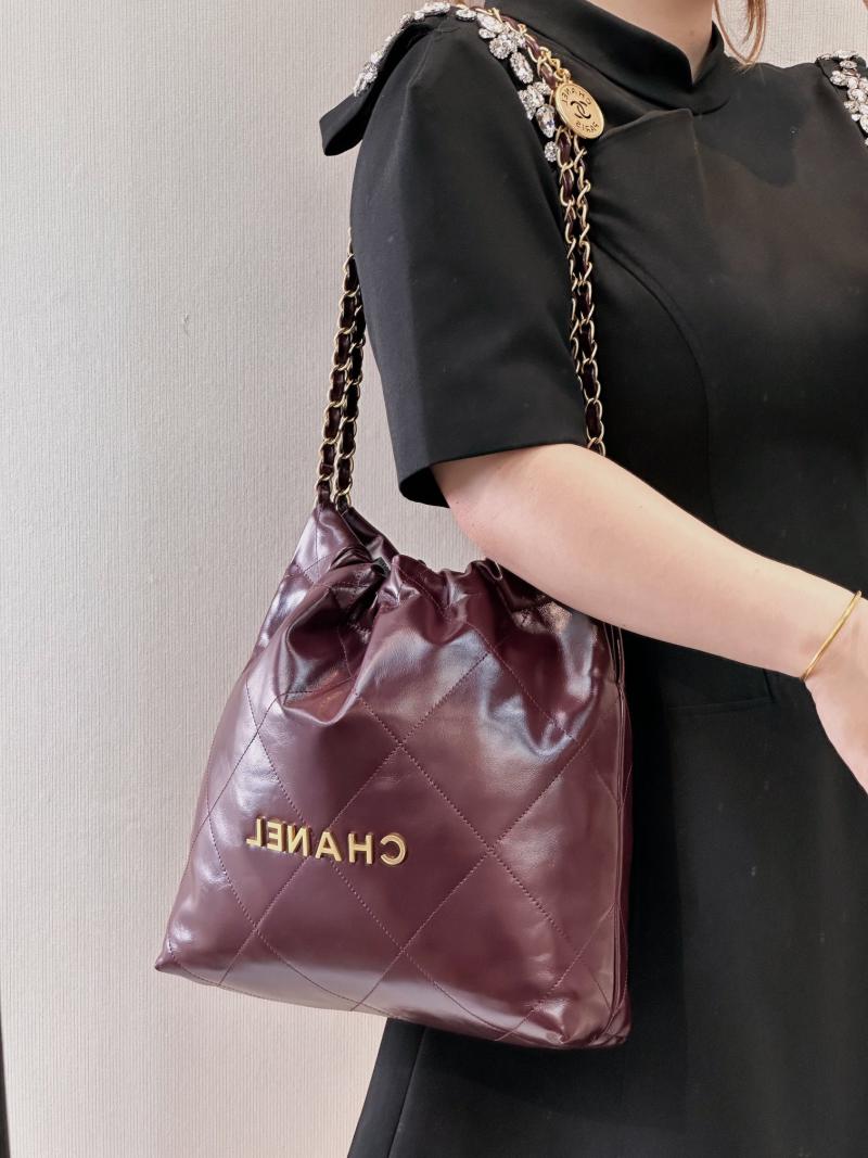 Small Chanel 22 Handbag AS3260 Burgundy