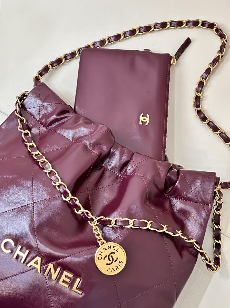 Small Chanel 22 Handbag AS3260 Burgundy