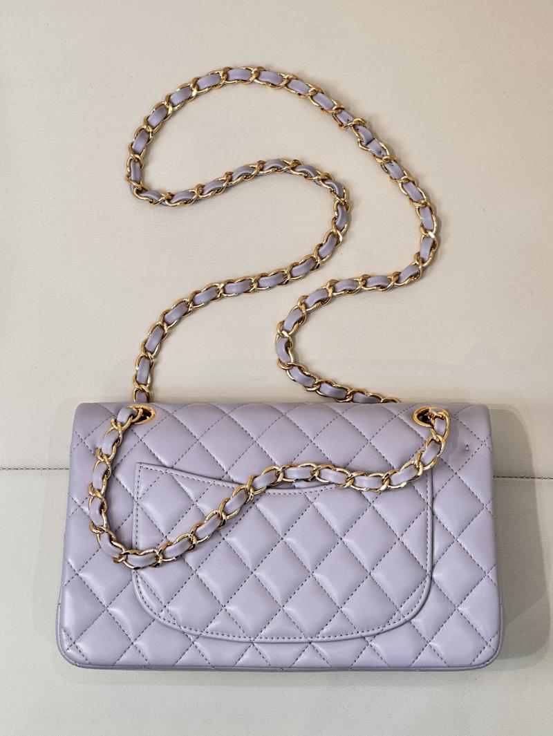 Small Chanel Grained Calfskin Flap Bag A01117 Light Purple