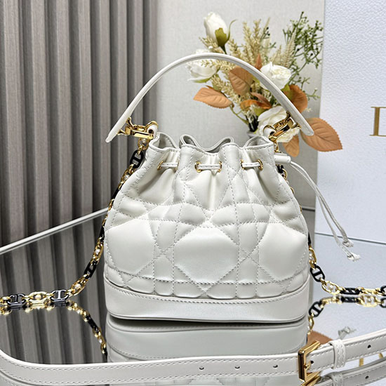 Small Dior Jolie Bucket Bag M2780 White