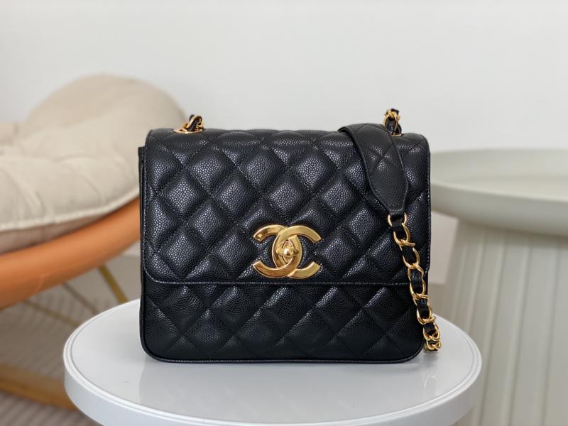 Vintage Chanel Calfskin Flap Bag Black A2218