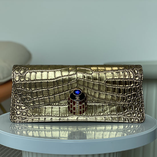 Vintage Chanel Clutch Bag AS6603 Gold