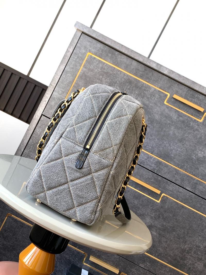 Chanel Denim Maxi Bowling Bag AS4812