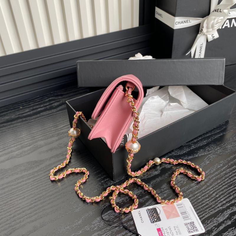 Chanel Flap Phone Holder With Chain AP4284 Pink