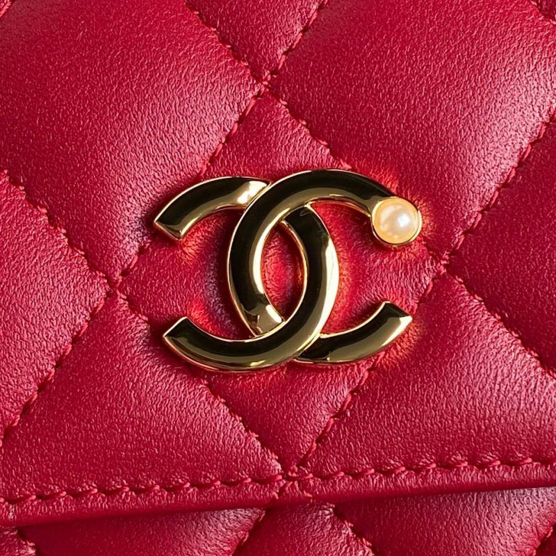 Chanel Flap Phone Holder With Chain AP4284 Red