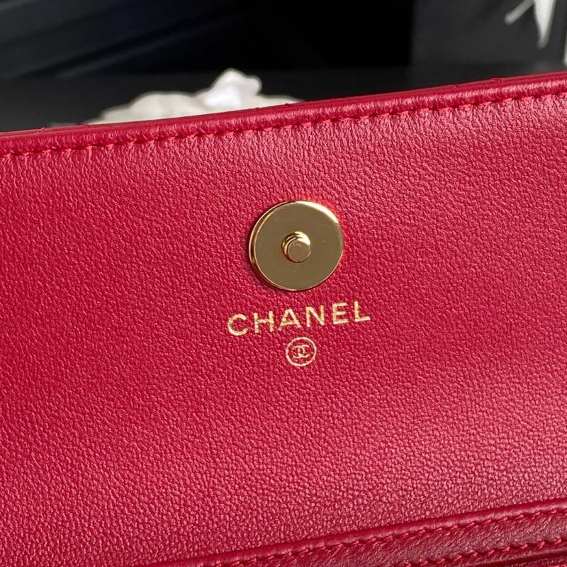 Chanel Flap Phone Holder With Chain AP4284 Red