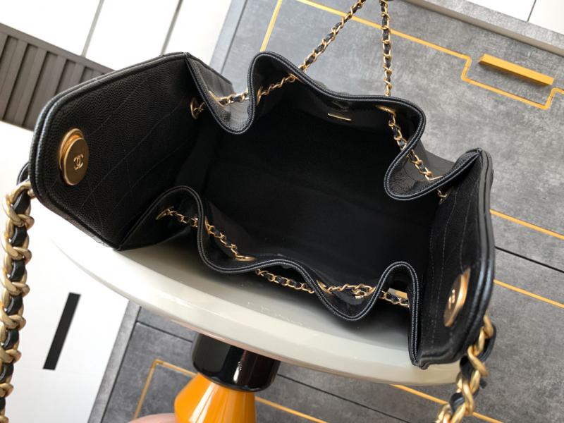 Chanel Grained Leather Shoulder Bag Black A99921