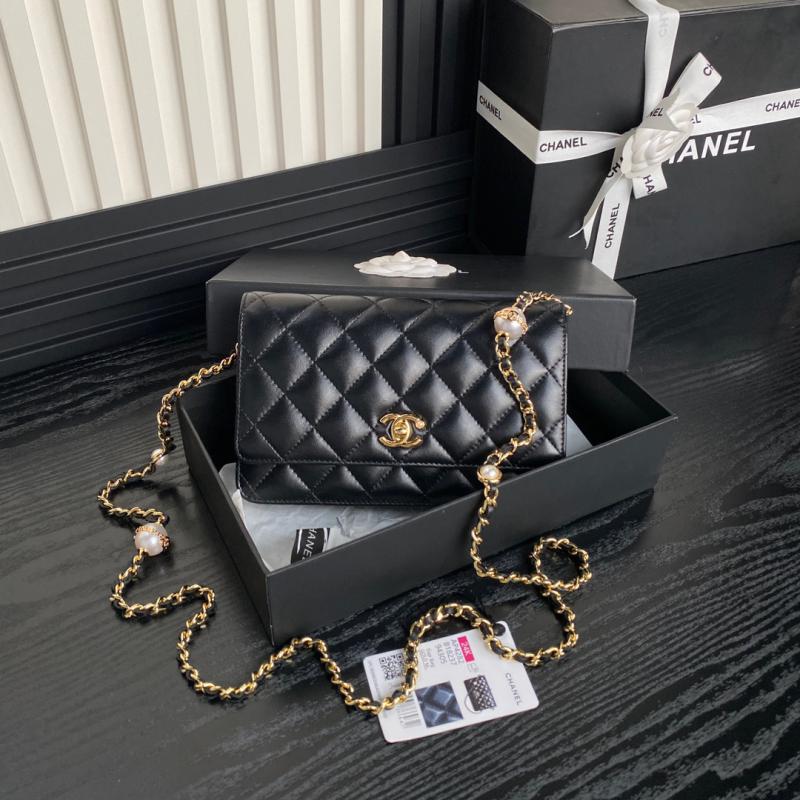 Chanel Lambskin WOC Chain Wallet AP4282 Black