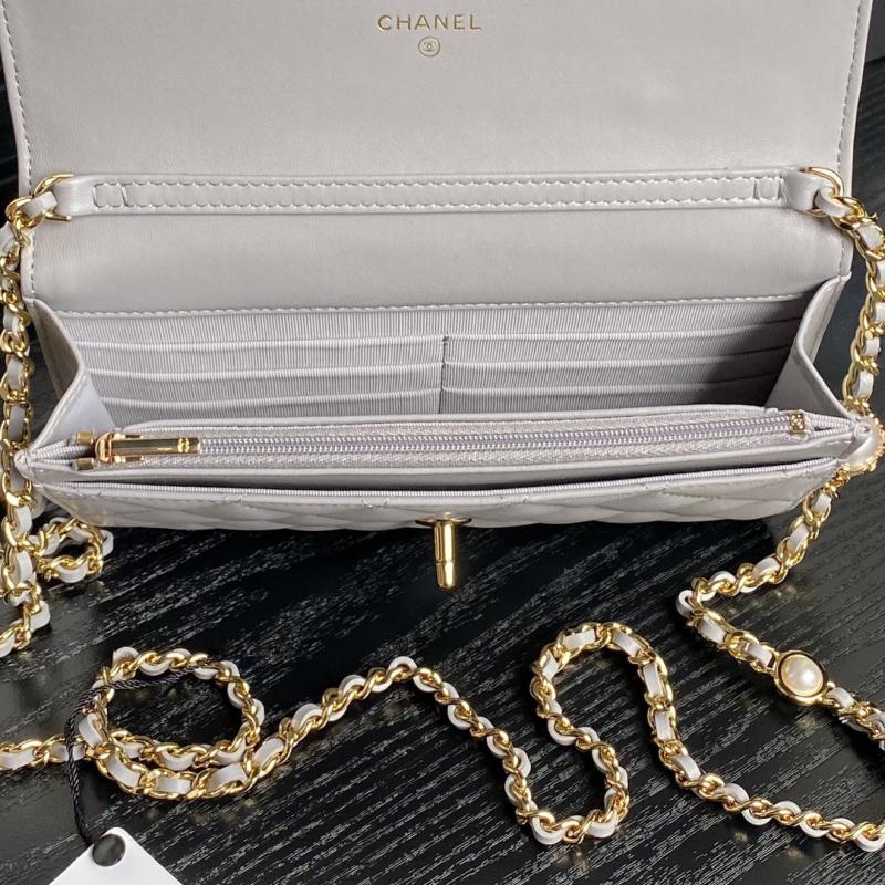 Chanel Lambskin WOC Chain Wallet AP4282 Grey