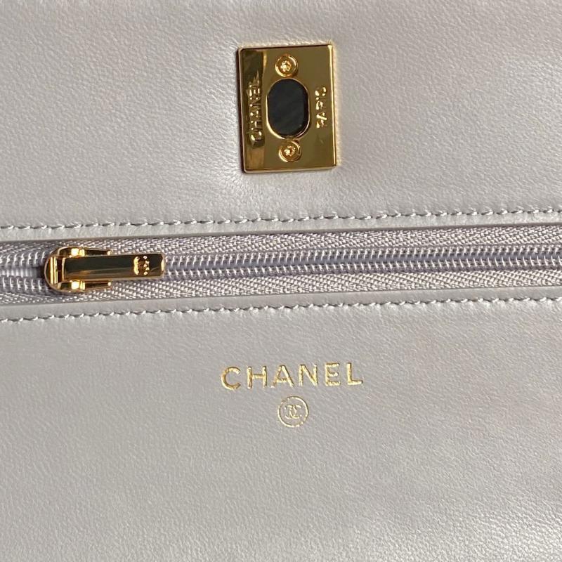 Chanel Lambskin WOC Chain Wallet AP4282 Grey