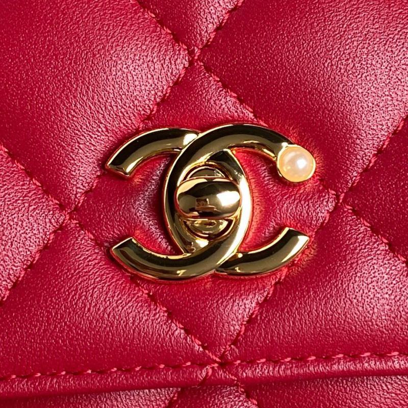 Chanel Lambskin WOC Chain Wallet AP4282 Red