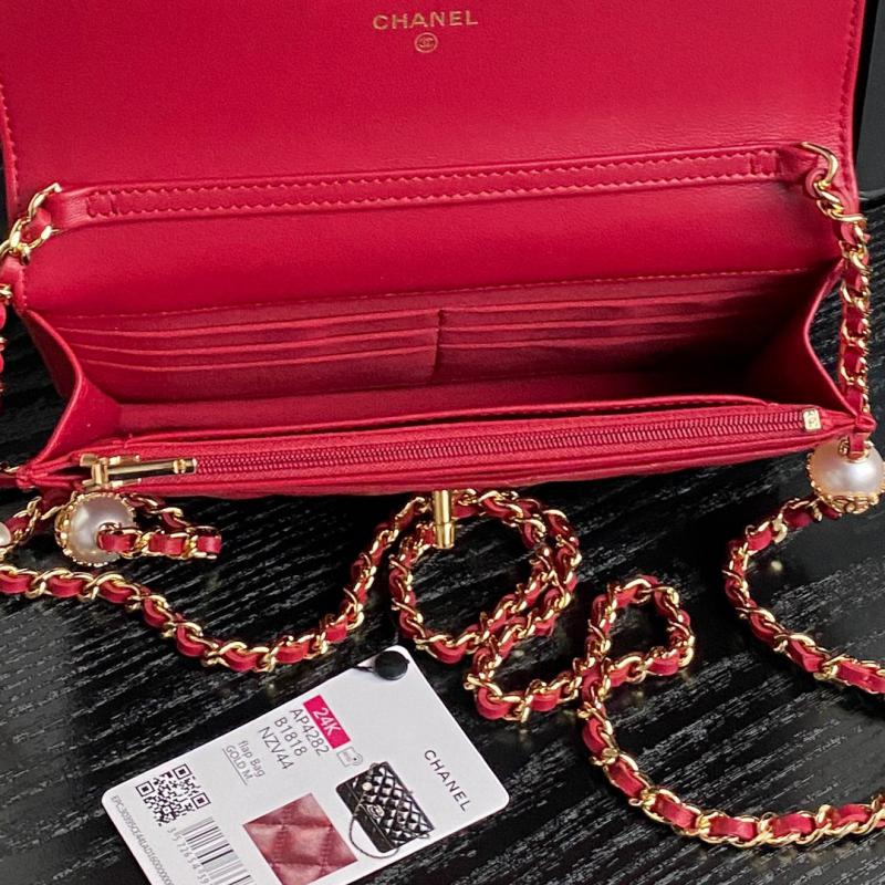 Chanel Lambskin WOC Chain Wallet AP4282 Red