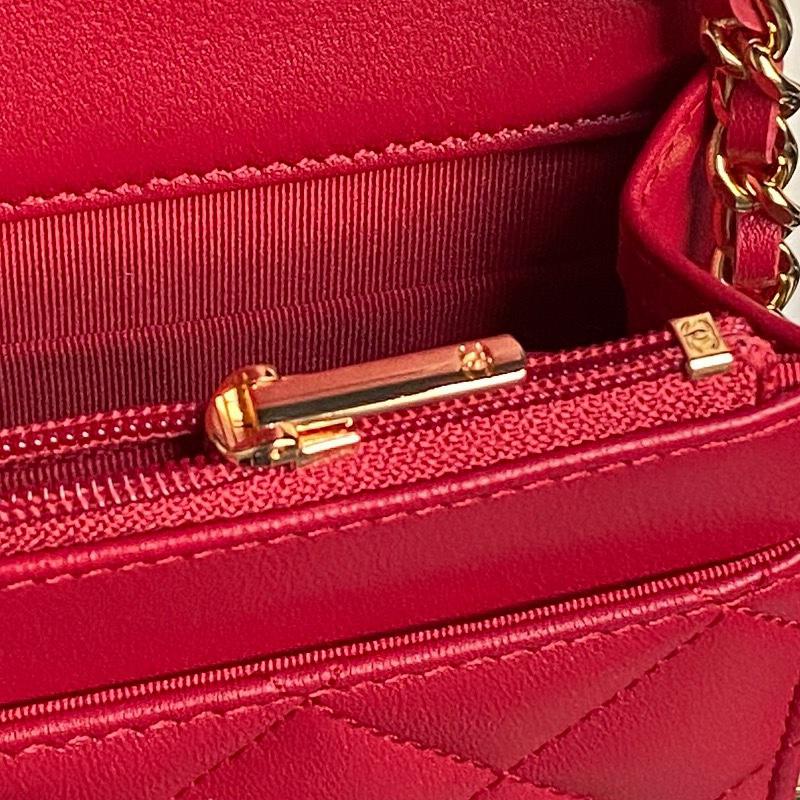 Chanel Lambskin WOC Chain Wallet AP4282 Red