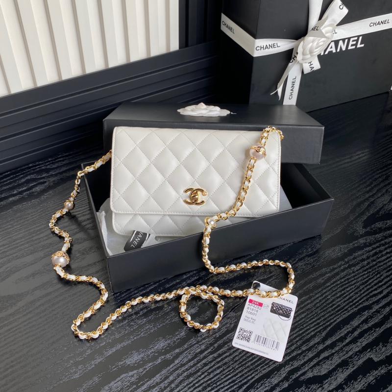 Chanel Lambskin WOC Chain Wallet AP4282 White