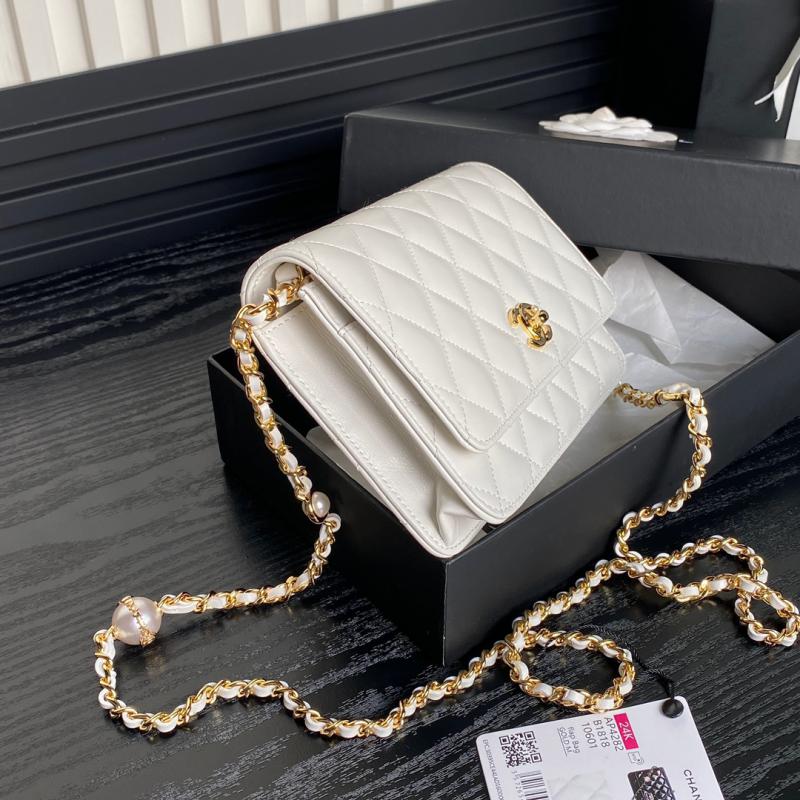 Chanel Lambskin WOC Chain Wallet AP4282 White