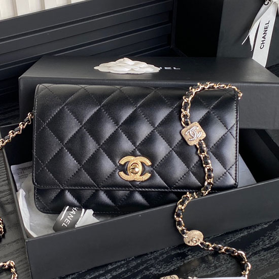 Chanel Lambskin WOC Chain Wallet AP4299 Black