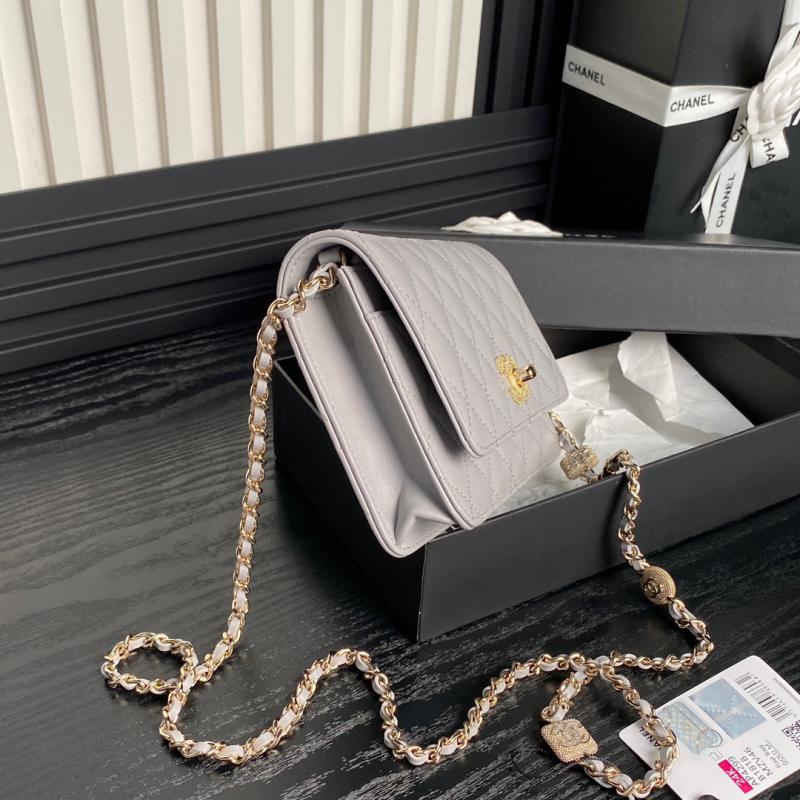 Chanel Lambskin WOC Chain Wallet AP4299 Grey