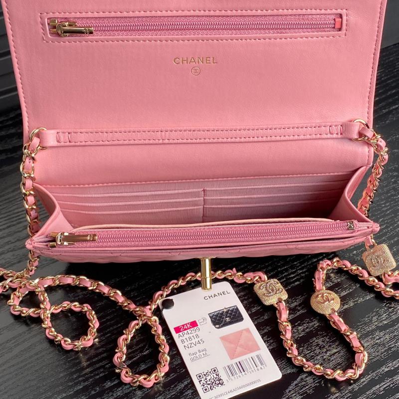 Chanel Lambskin WOC Chain Wallet AP4299 Pink