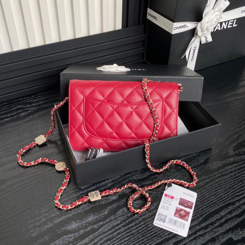 Chanel Lambskin WOC Chain Wallet AP4299 Red