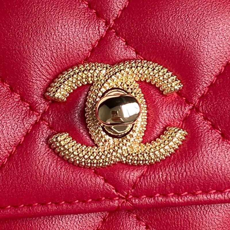 Chanel Lambskin WOC Chain Wallet AP4299 Red