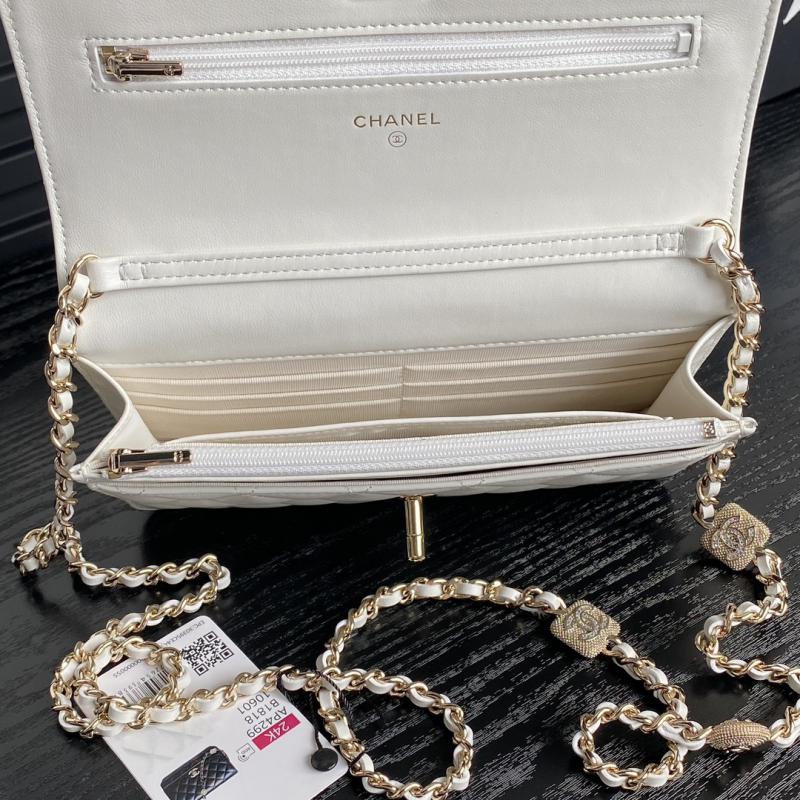 Chanel Lambskin WOC Chain Wallet AP4299 White