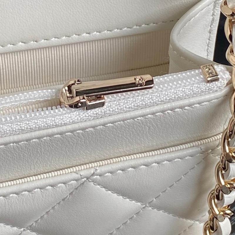 Chanel Lambskin WOC Chain Wallet AP4299 White