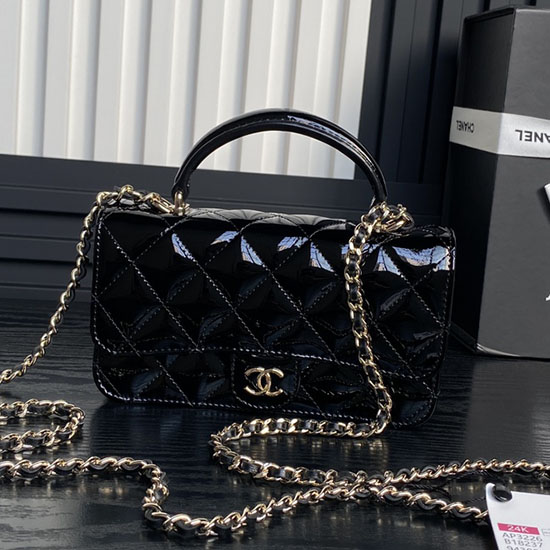 Chanel Patent Leather Mini Flap Bag AP3226 Black