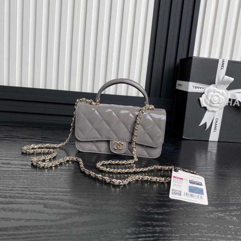 Chanel Patent Leather Mini Flap Bag AP3226 Grey