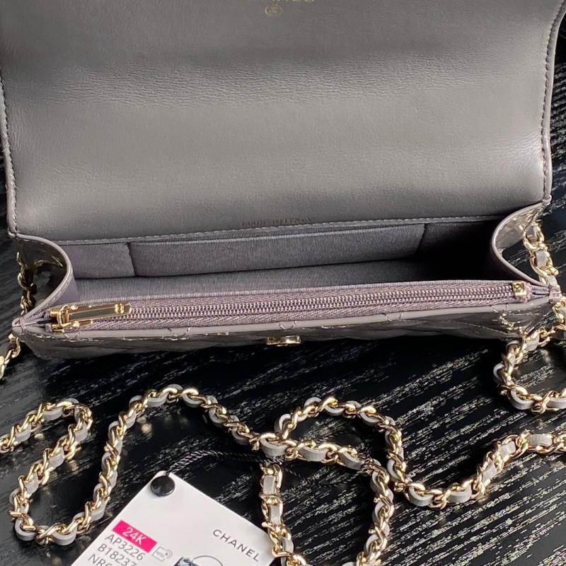 Chanel Patent Leather Mini Flap Bag AP3226 Grey