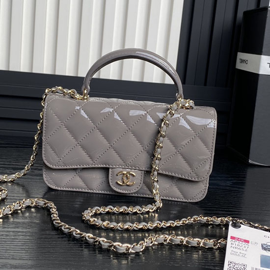 Chanel Patent Leather Mini Flap Bag AP3226 Grey