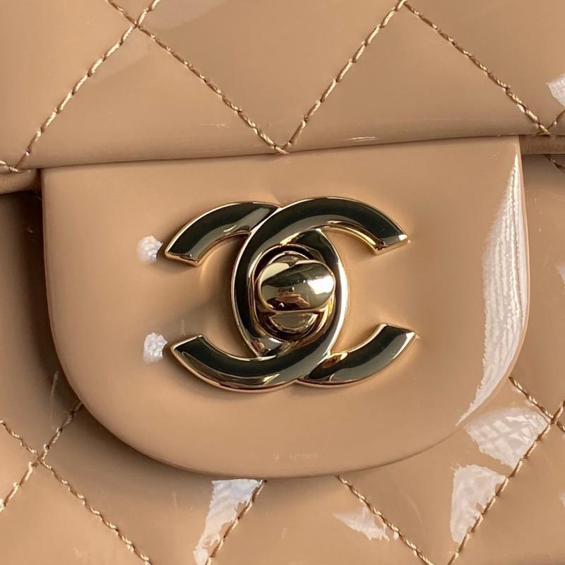 Chanel Patent Leather Mini Flap Bag AS2431 Beige