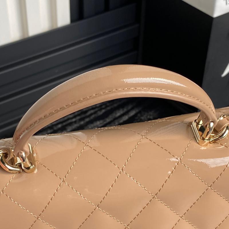 Chanel Patent Leather Mini Flap Bag AS2431 Beige