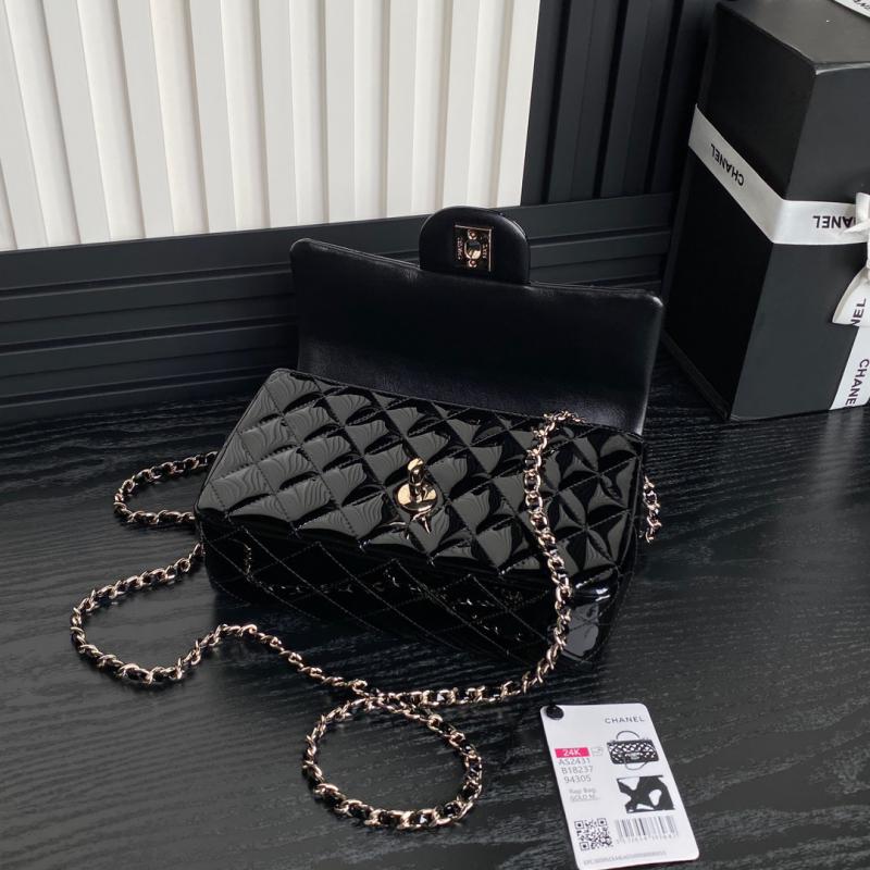 Chanel Patent Leather Mini Flap Bag AS2431 Black