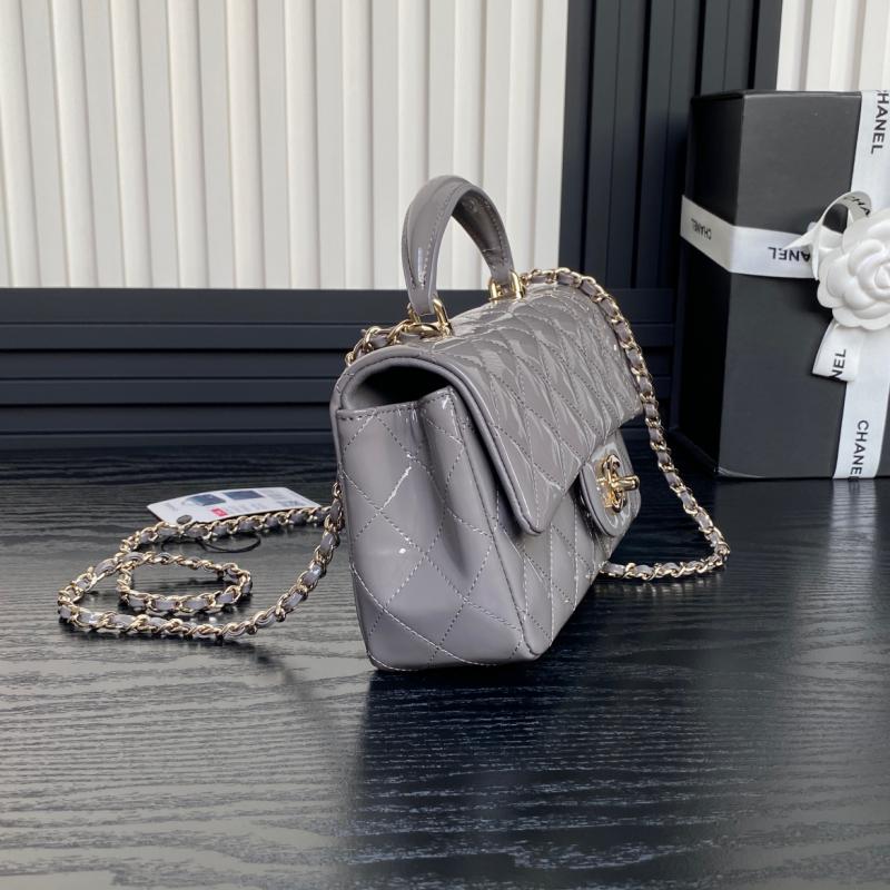 Chanel Patent Leather Mini Flap Bag AS2431 Grey