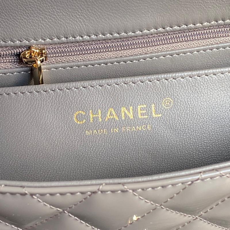 Chanel Patent Leather Mini Flap Bag AS2431 Grey