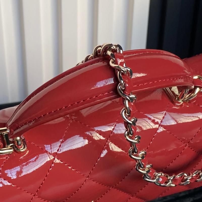 Chanel Patent Leather Mini Flap Bag AS2431 Red