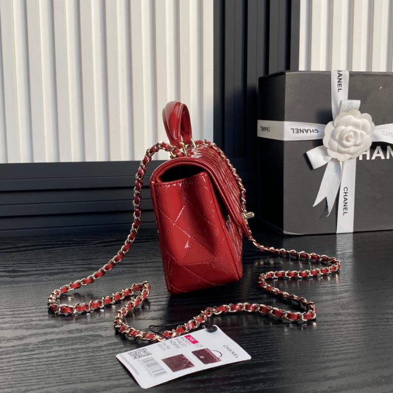 Chanel Patent Leather Mini Flap Bag AS2431 Red