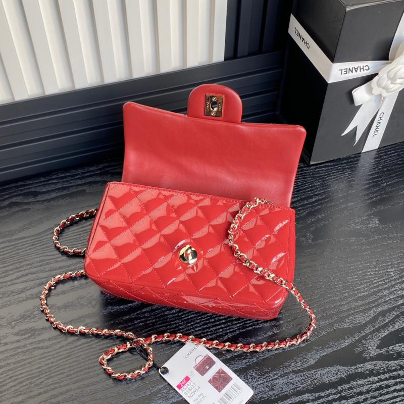 Chanel Patent Leather Mini Flap Bag AS2431 Red