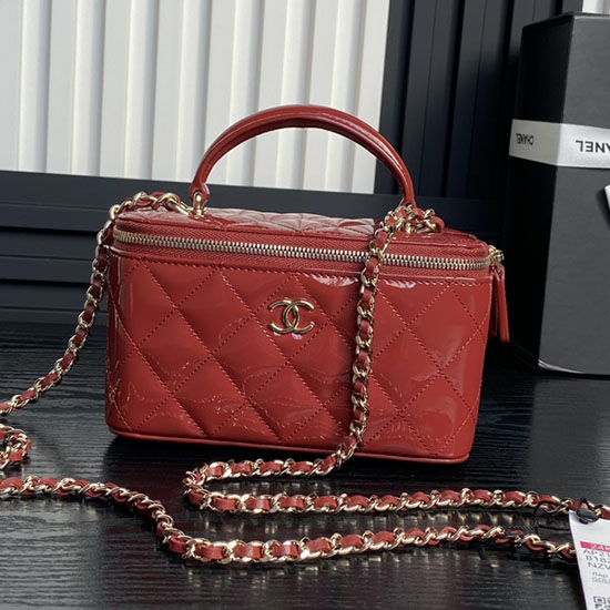 Chanel Patent Leather Vanity Case AP2199 Red