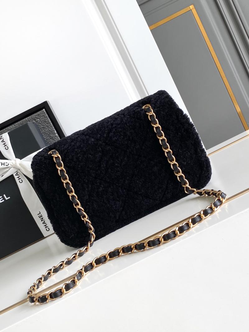 Chanel Shearling Lambskin Flap Bag AS5149 Black