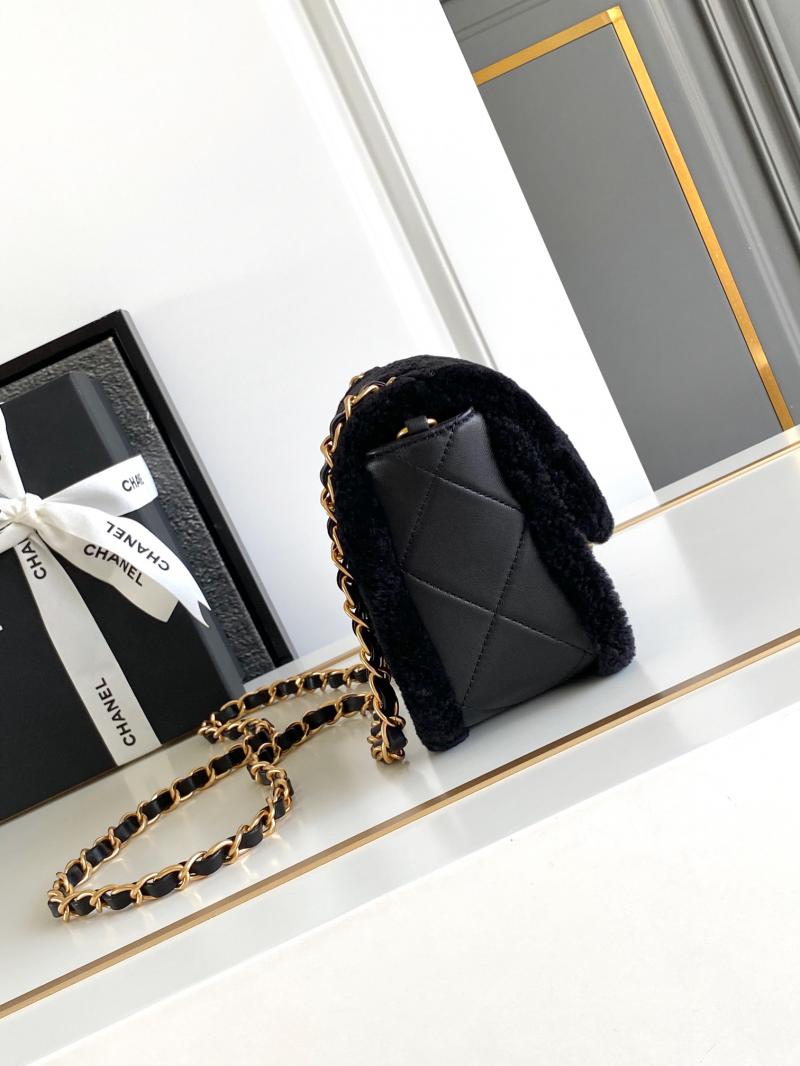 Chanel Shearling Lambskin Mini Flap Bag AS5148 Black