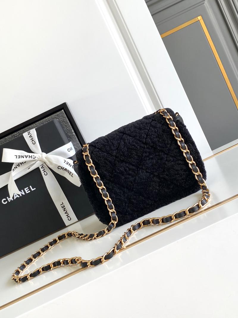 Chanel Shearling Lambskin Mini Flap Bag AS5148 Black