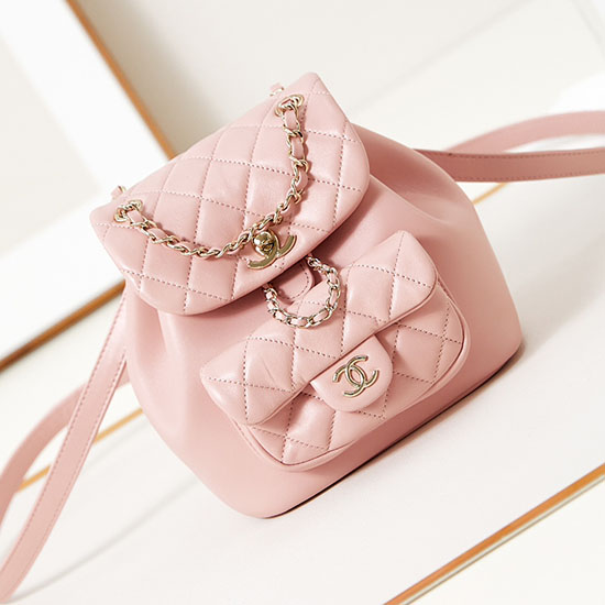 Chanel Small Duma Drawstring Backpack AS2908 Pink