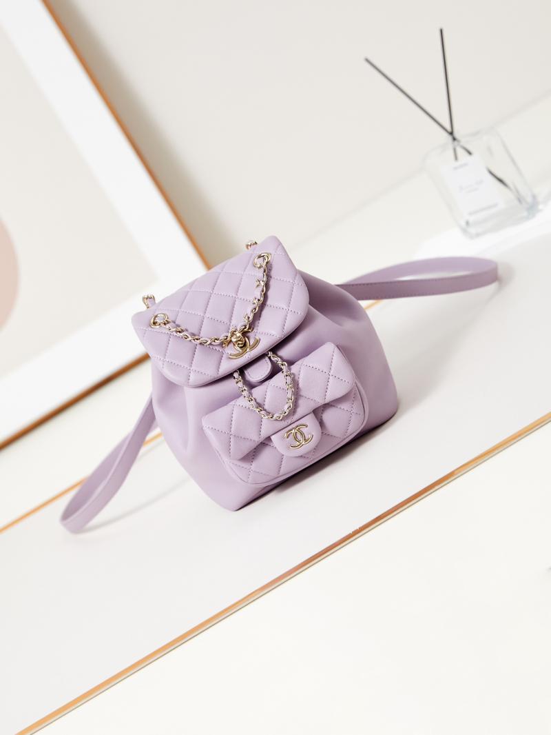 Chanel Small Duma Drawstring Backpack AS2908 Purple